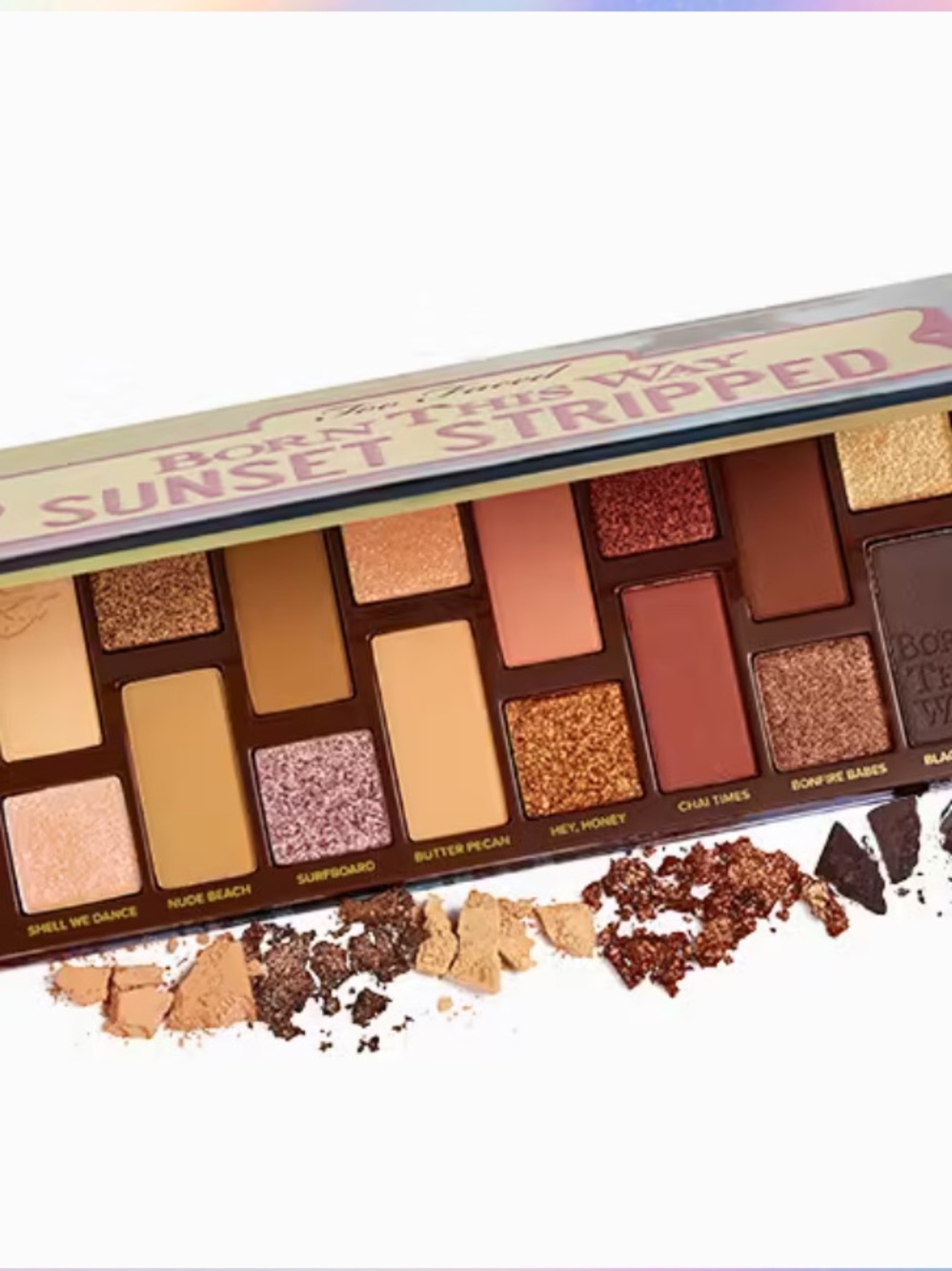 Too Faced Sunset Stripped Eyeshadow Palette — Warm Browns, Golds, Peach & Copper